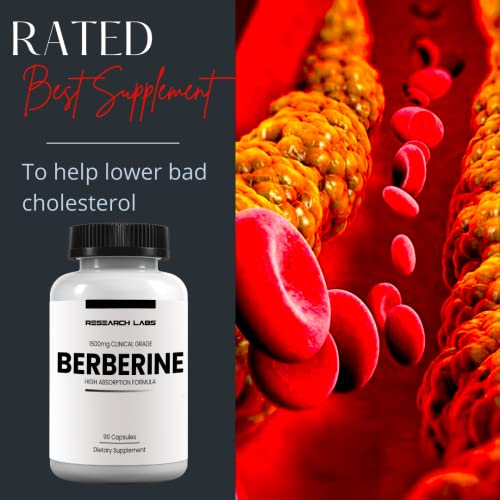 Foto 5 pulgar | Supplement Research Labs Berberine Hcl 1500 Mg 180 Cápsulas - Venta Internacional.
