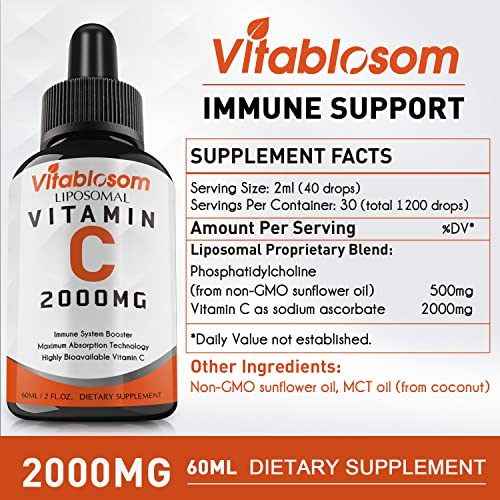 Foto 8 pulgar | Suplemento Vitablosom De Vitamina C Liposomal 2000 Mg 60 Ml X4 - Venta Internacional.