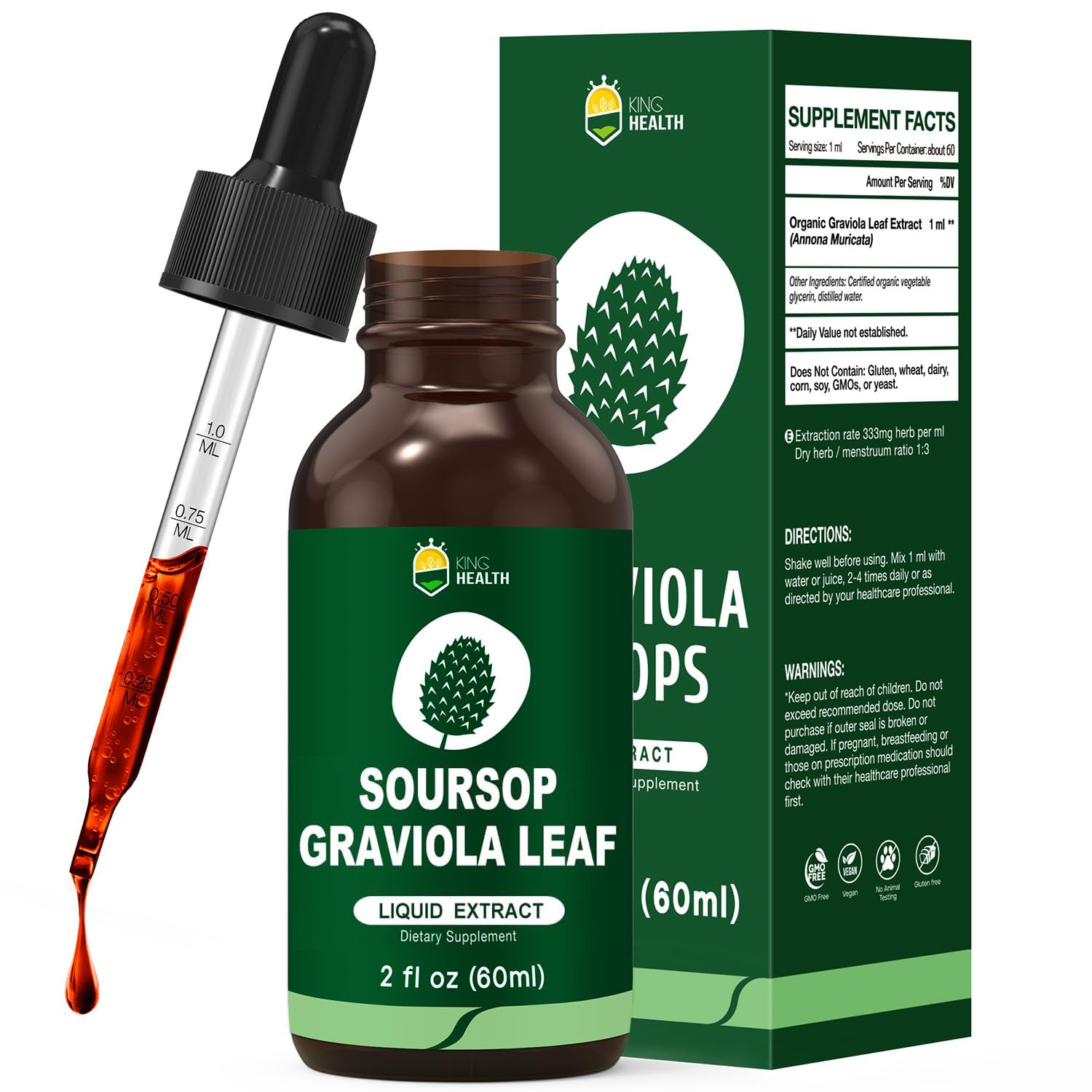Foto 2 pulgar | Extracto Líquido De Guanábana, Hoja De Graviola, 98% De Absorción, 30 Ml - Venta Internacional.