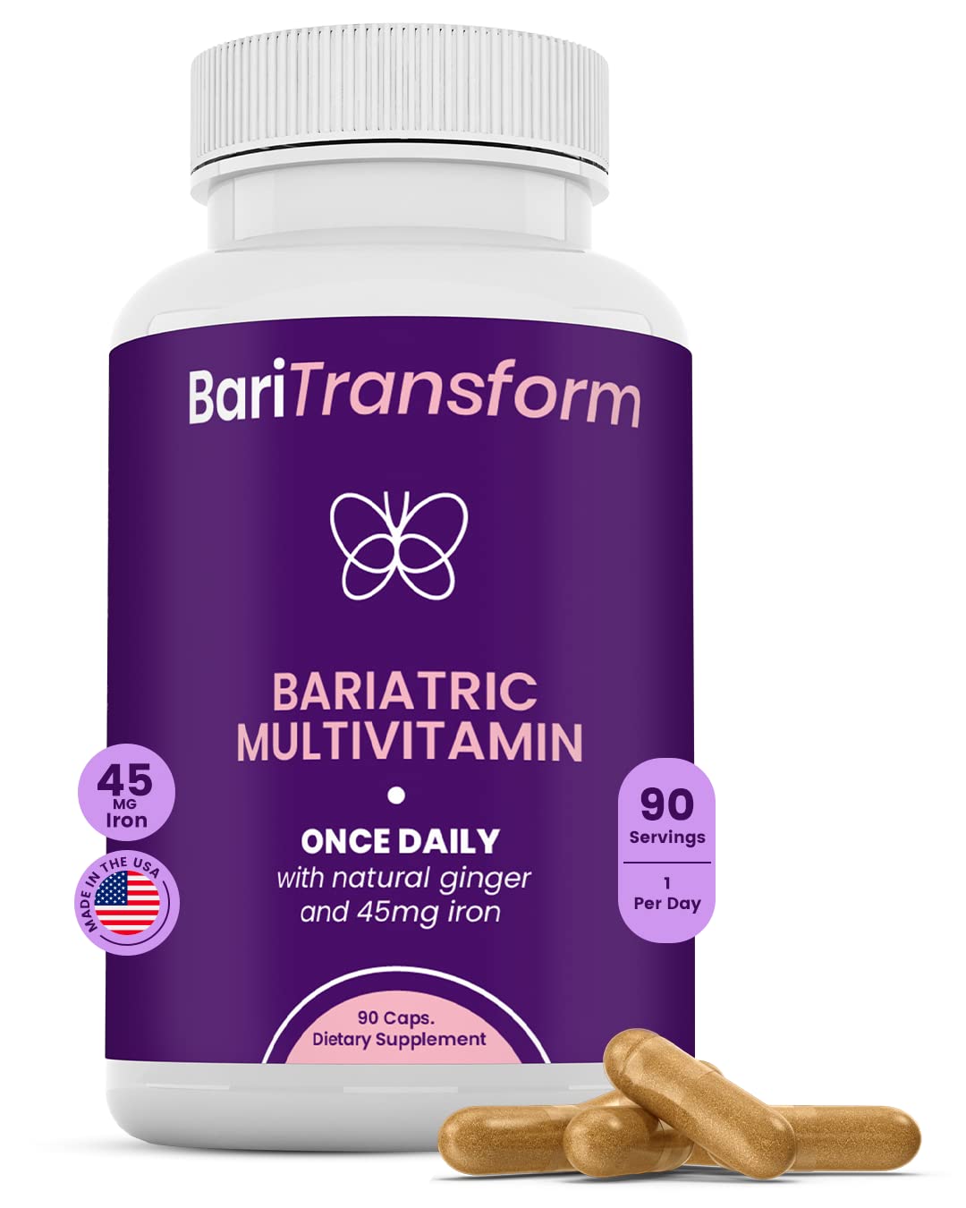 Foto 2 pulgar | Cápsula Multivitamínica Bariátrica Baritransform Con Hierro, 90 Dosis - Venta Internacional.