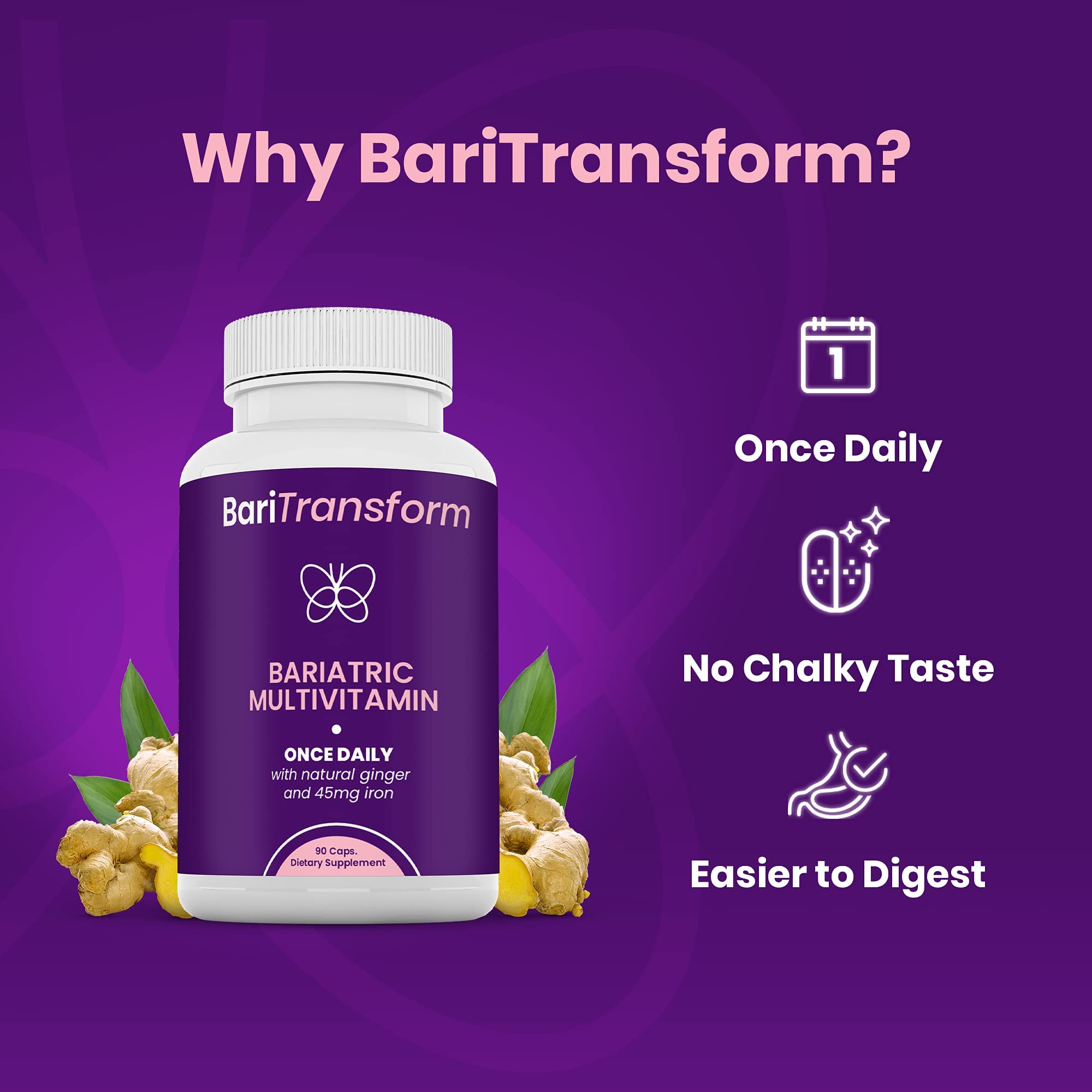 Foto 5 pulgar | Cápsula Multivitamínica Bariátrica Baritransform Con Hierro, 90 Dosis - Venta Internacional.