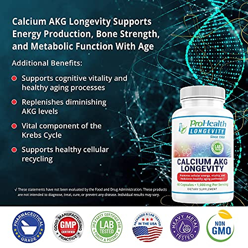 Foto 6 pulgar | Suplemento Prohealth Longevity Calcium Akg 1000 Mg 60 Cápsulas - Venta Internacional.