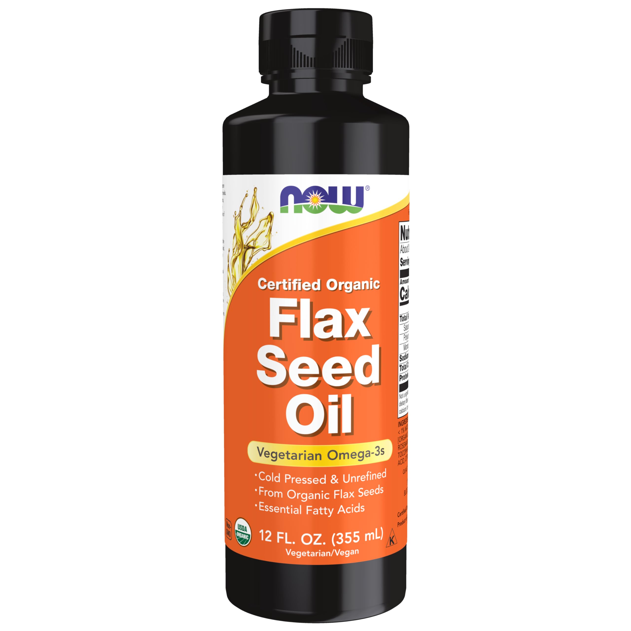Aceite Líquido De Semillas De Lino Supplement Now, 355 Ml, Órgano Prensado En Frío - Venta Internacional.