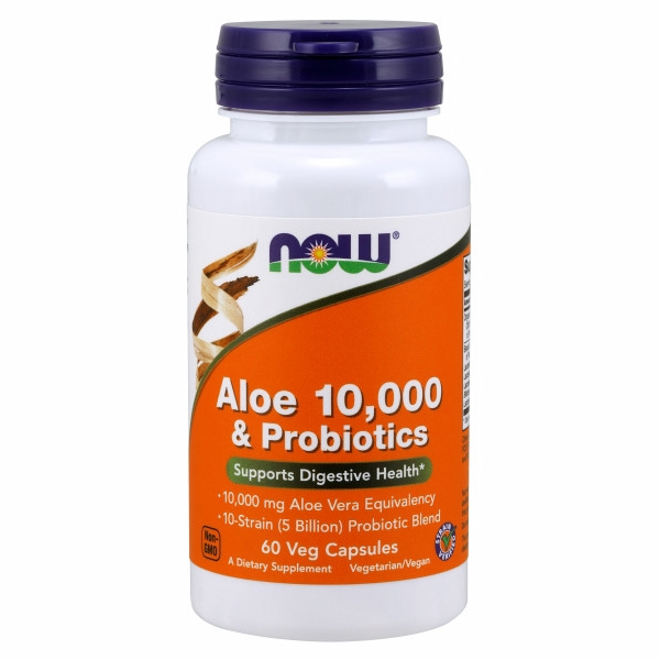 Foto 2 pulgar | Supplement Now Foods Aloe 10,000 Y Probióticos 60 Cápsulas - Venta Internacional.