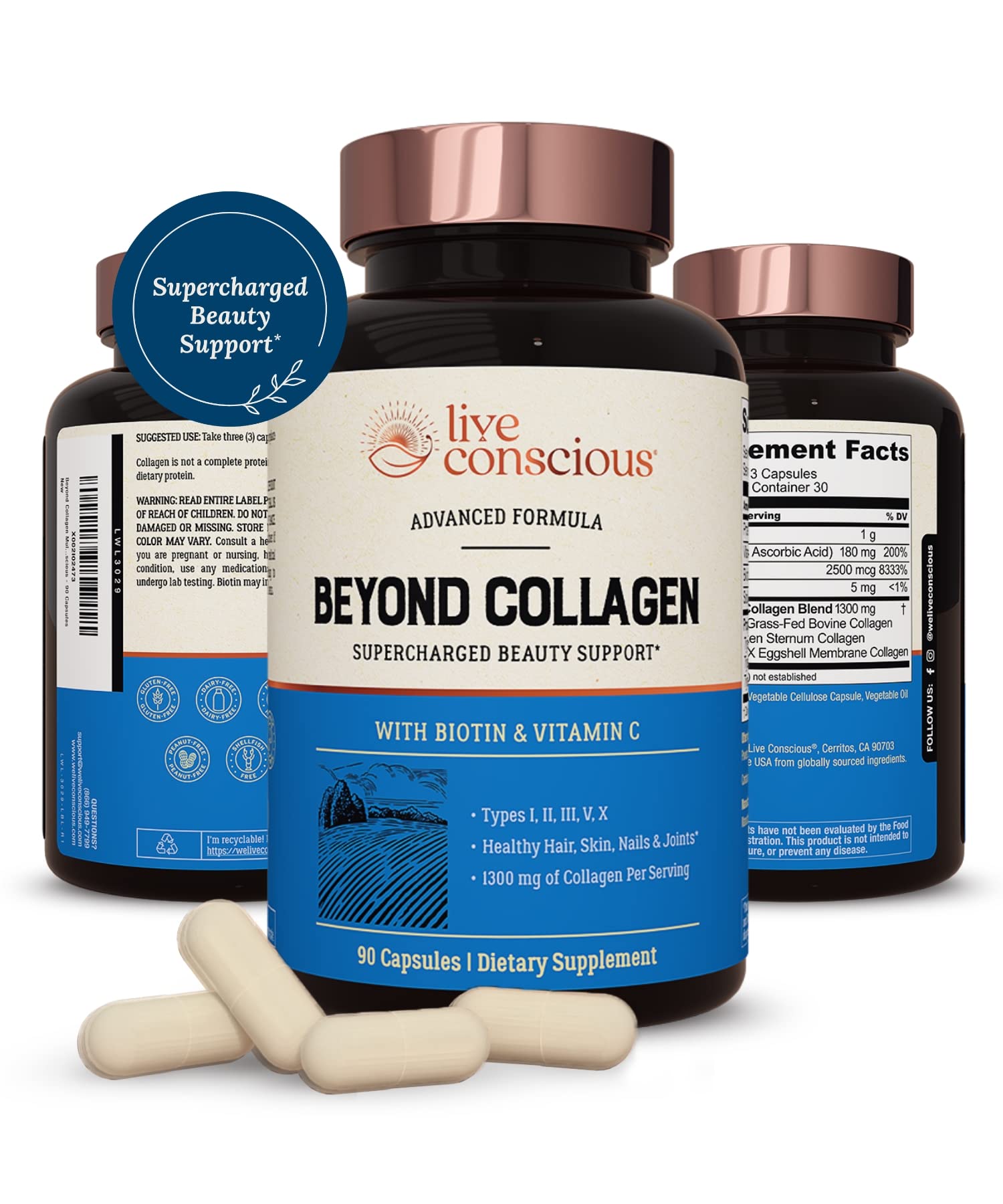Foto 1 | Cápsulas De Colágeno Live Conscious Beyond Con Biotina Y Vitamina  - Venta Internacional.
