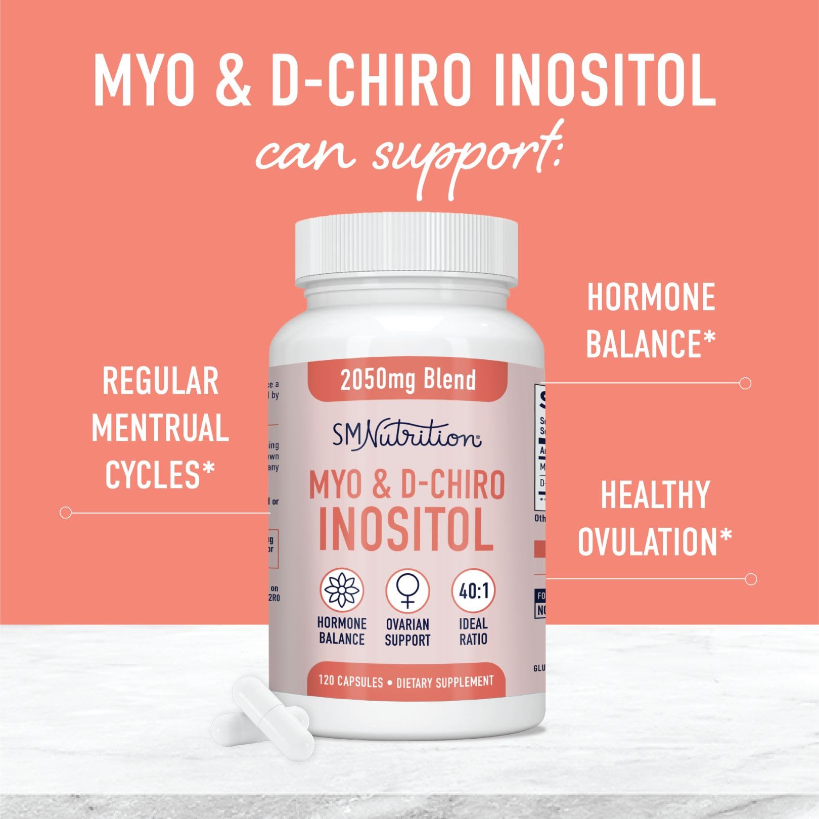 Foto 3 pulgar | Suplemento Smnutrition De Mioinositol 2000 Mg Y D-chiro Inosito - Venta Internacional.