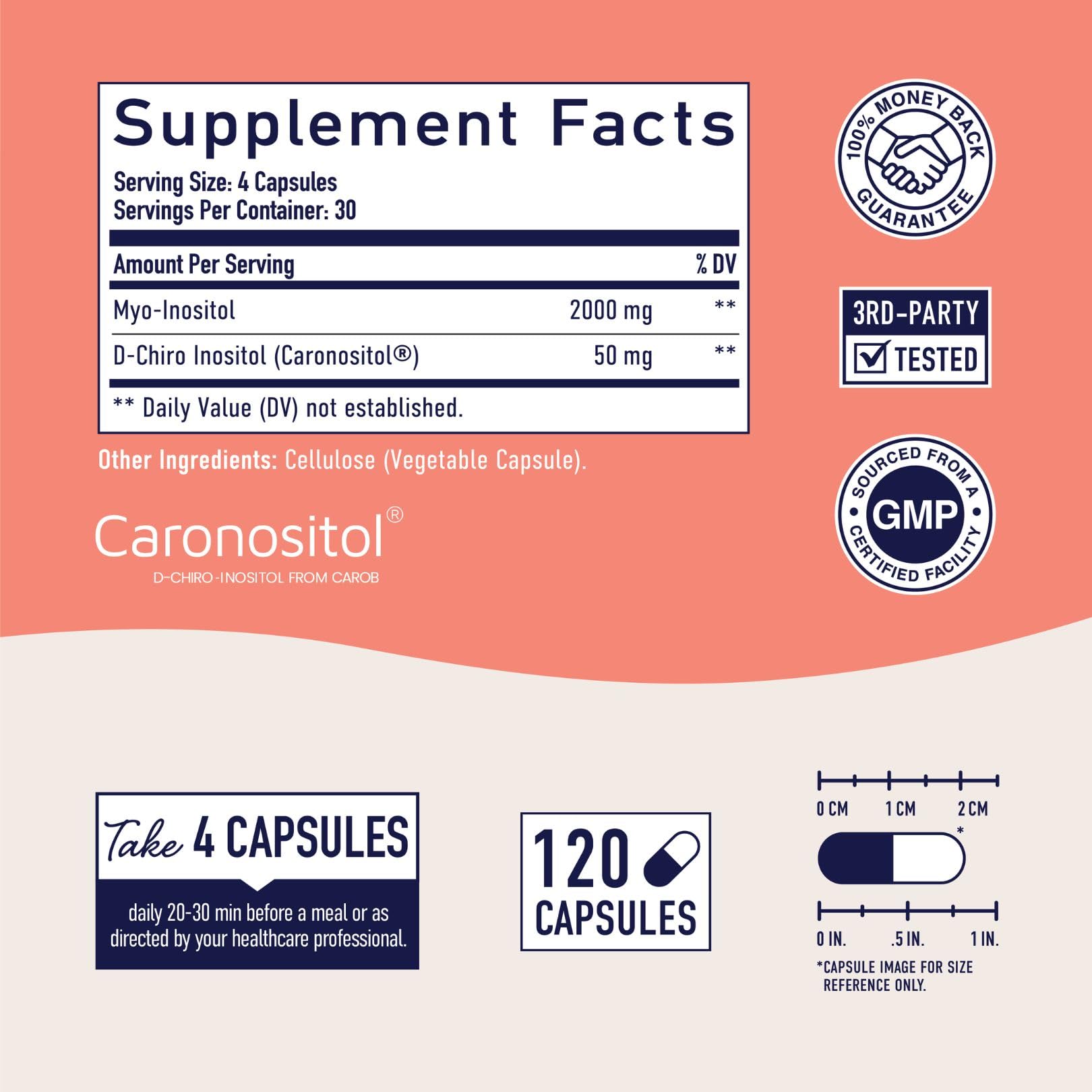 Foto 6 pulgar | Suplemento Smnutrition De Mioinositol 2000 Mg Y D-chiro Inosito - Venta Internacional.