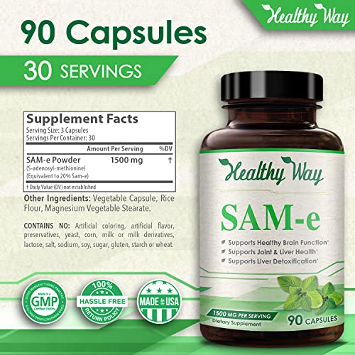 Foto 7 pulgar | Suplemento Healthywayrx Sam-e 1500 Mg 90 Cápsulas - Venta Internacional.