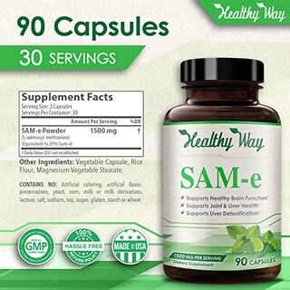 Foto 6 | Suplemento Healthywayrx Sam-e 1500 Mg 90 Cápsulas - Venta Internacional.