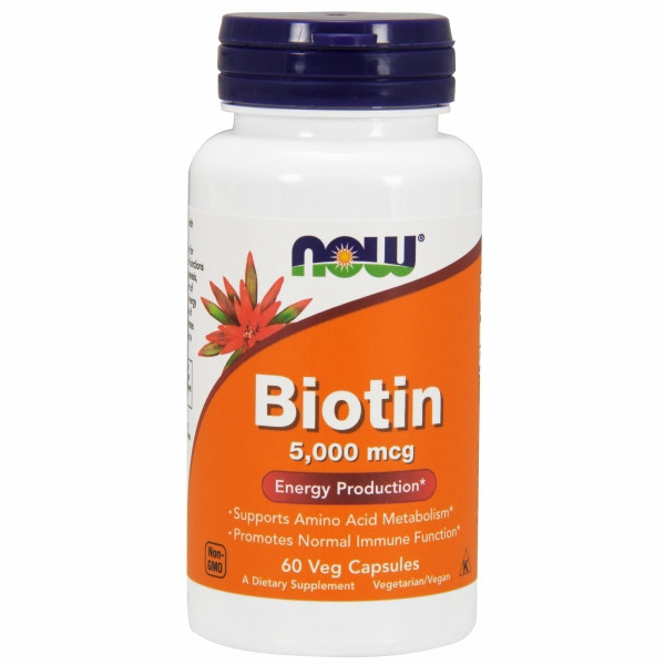 Foto 2 pulgar | Suplemento De Biotina De Now Foods, 5 Mg (5000 Mcg), 60 Cápsulas Vegetarianas X 2 - Venta Internacional.