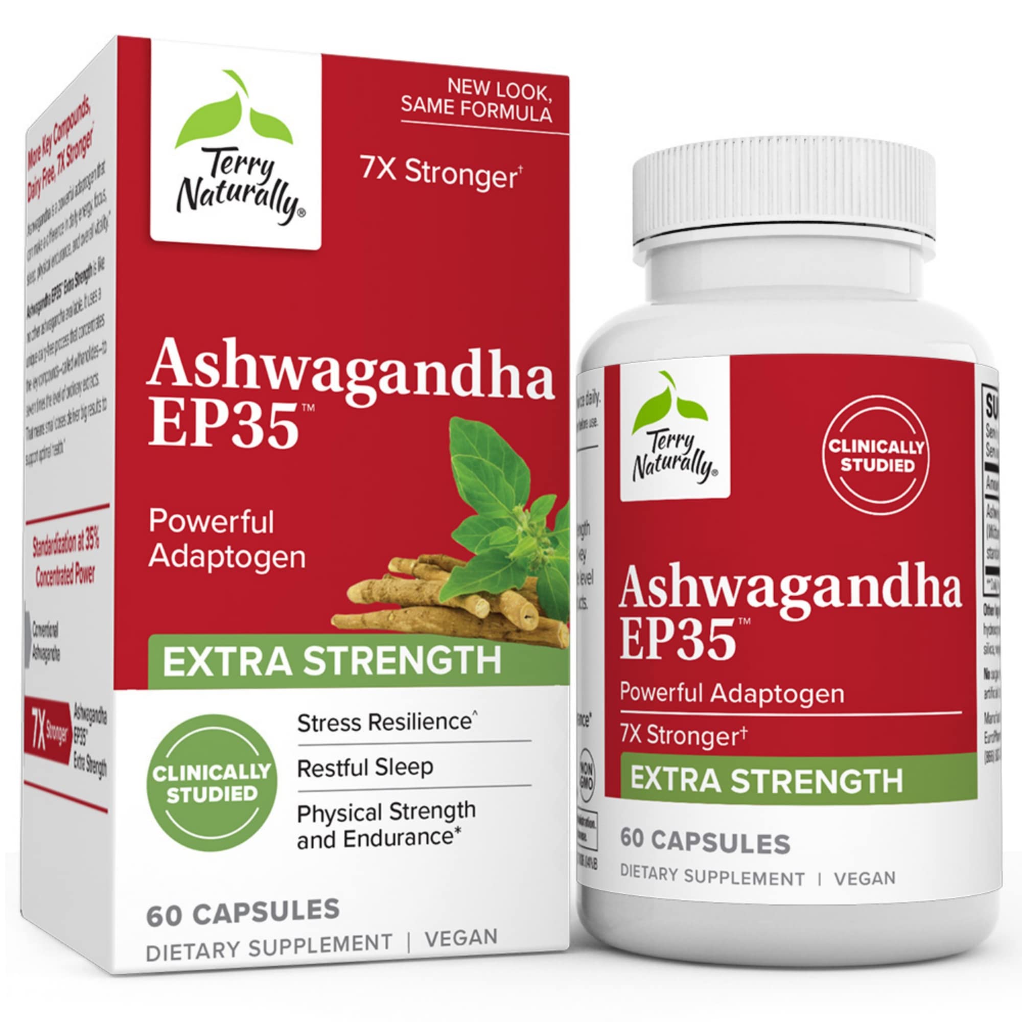 Foto 2 pulgar | Suplemento Terry Naturally Ashwagandha Ep35 Extra Strength - Venta Internacional.