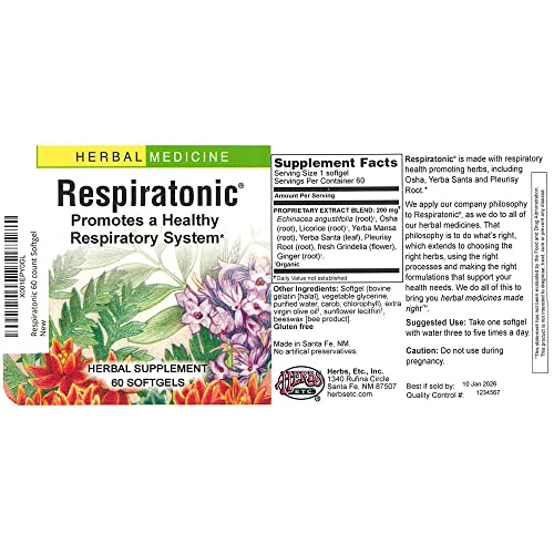 Foto 3 pulgar | Cápsula Blanda Respiratonic Supplement Herbs Etc, 60 Unidades - Venta Internacional.