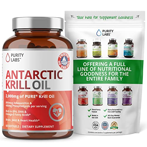 Foto 2 pulgar | Aceite De Krill Antártico Supplement Purity Labs, 2000 Mg, 60 Ml - Venta Internacional.