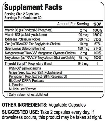Foto 2 | Suplemento Script Essentials Thyroid - Venta Internacional.