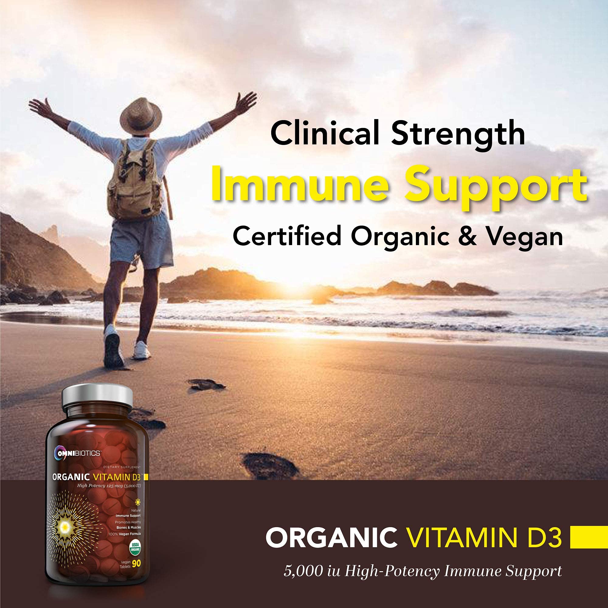Foto 4 | Suplemento Omnibiotics De Vitamina D3 Orgánica 5000 Ui Vegano - Venta Internacional.
