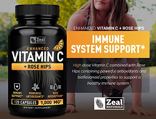 Foto 3 pulgar | Suplemento Zeal Naturals De Vitamina C 1000 Mg Con Rosa Mosqueta 120 Ca - Venta Internacional.