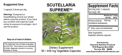Foto 3 pulgar | Supreme Nutrition Scutellaria Supreme Chinese Skullcap Capsu - Venta Internacional.