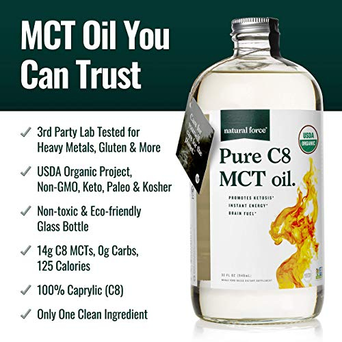 Foto 4 pulgar | Aceite Mct Natural Force Organic Pure C8 946 Ml Keto Paleo Vegan - Venta Internacional.