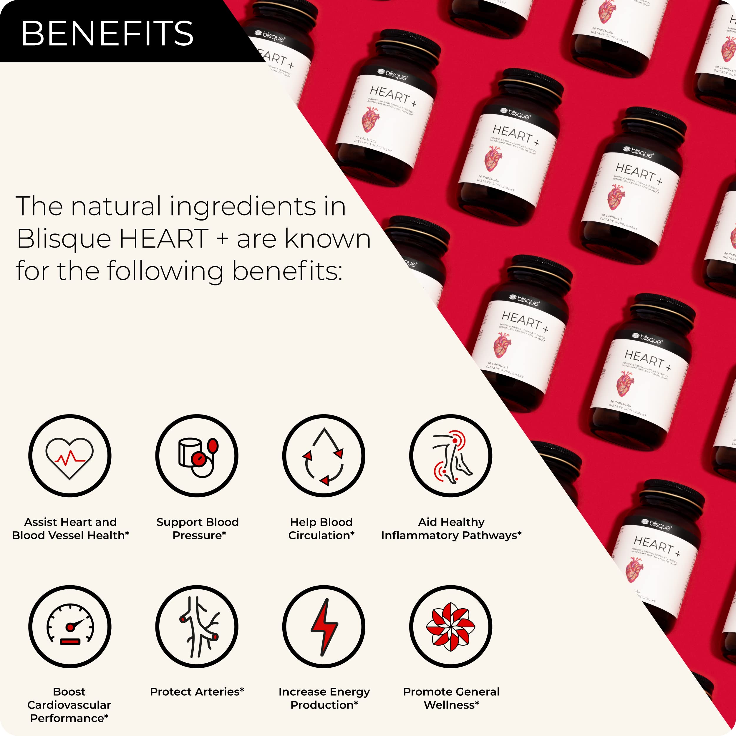 Foto 3 pulgar | Supplement Blisque Natural Blood Pressure Support Heart - Venta Internacional.
