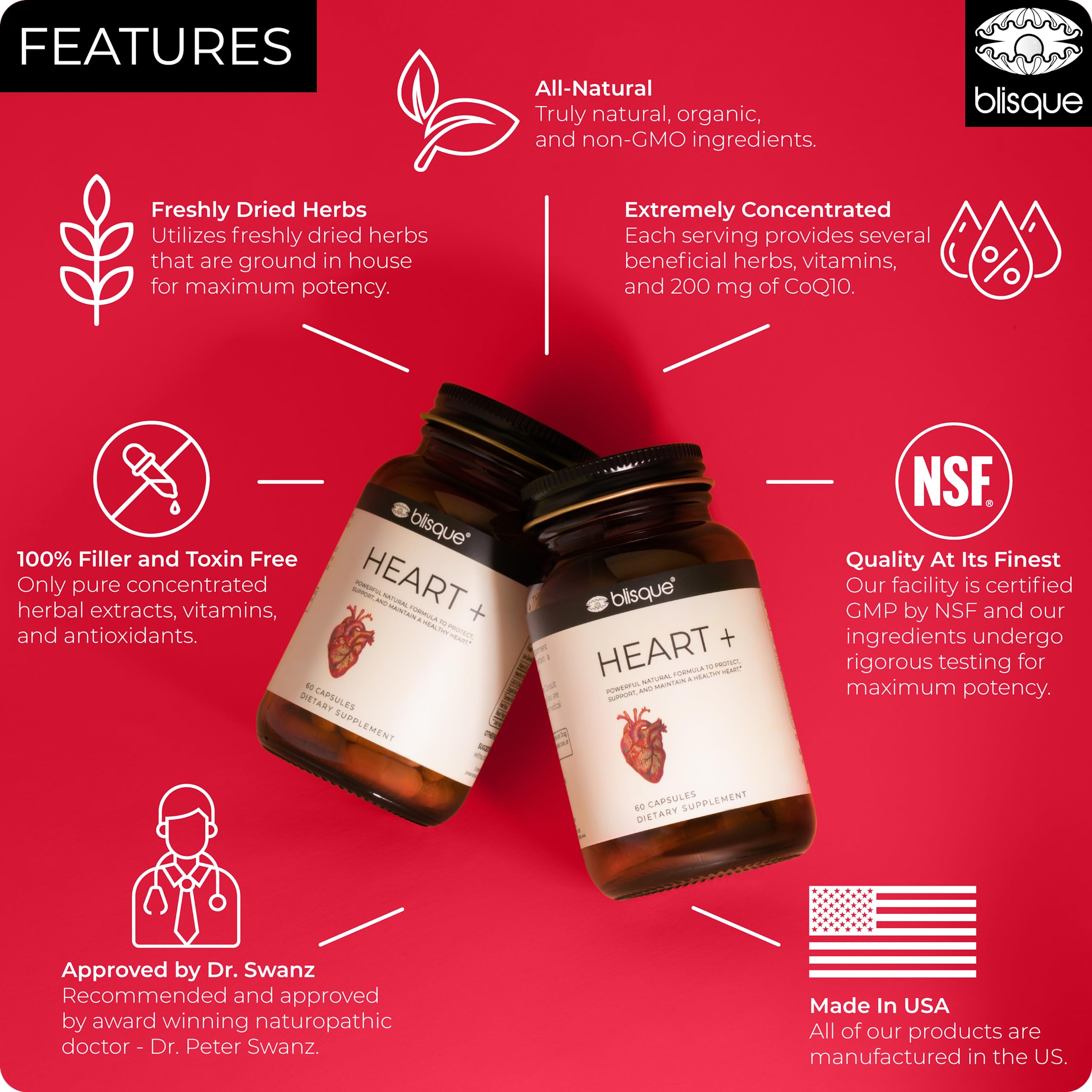 Foto 4 pulgar | Supplement Blisque Natural Blood Pressure Support Heart - Venta Internacional.