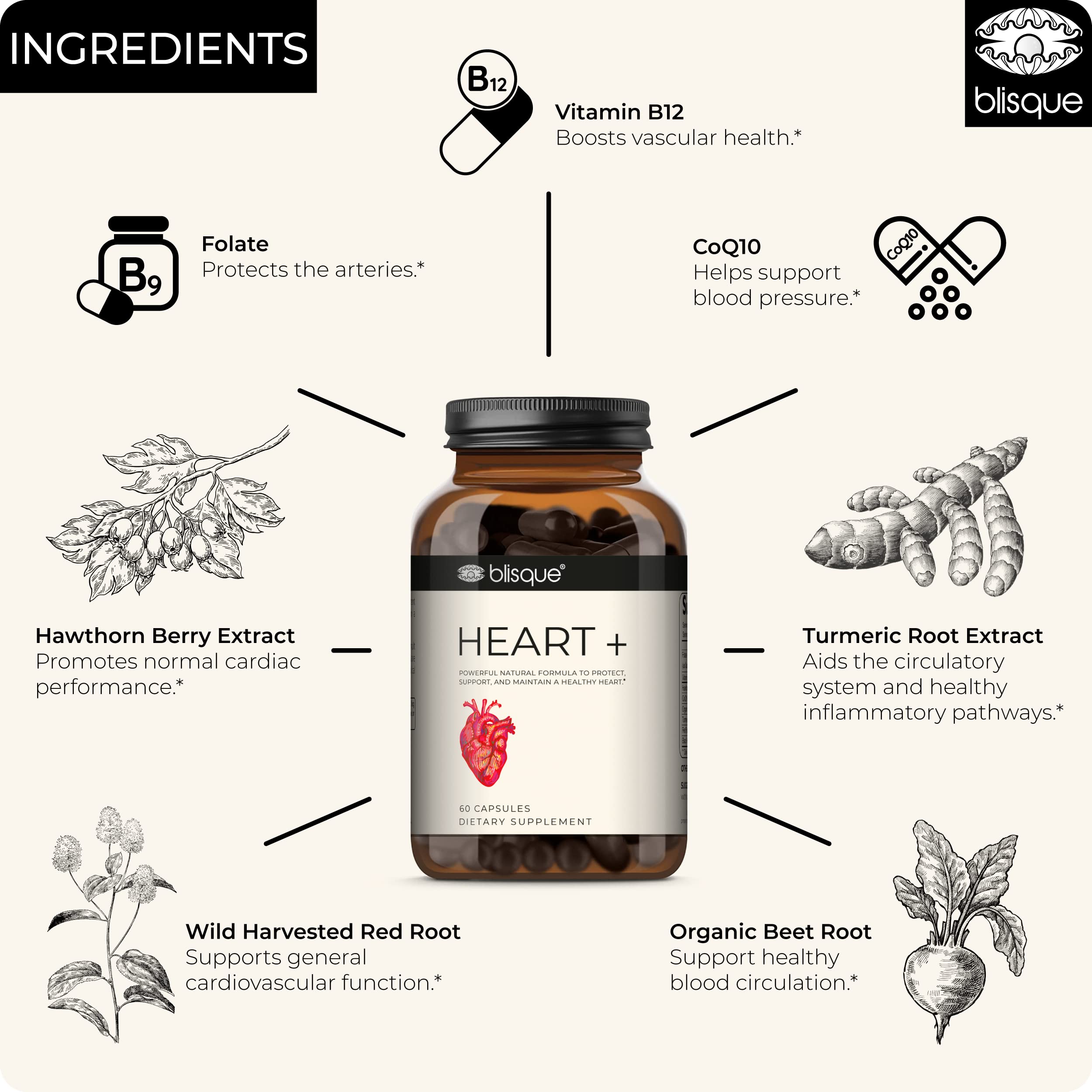 Foto 5 pulgar | Supplement Blisque Natural Blood Pressure Support Heart - Venta Internacional.