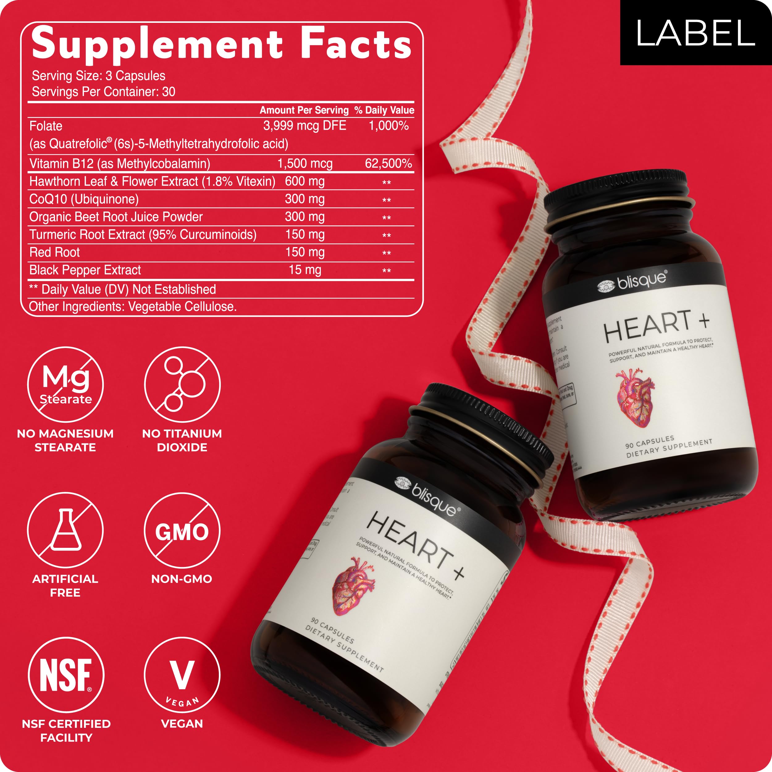 Foto 7 pulgar | Supplement Blisque Natural Blood Pressure Support Heart - Venta Internacional.
