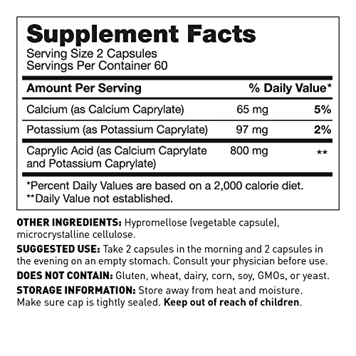 Foto 4 pulgar | Suplemento De Ácido Caprílico De La Dra. Amy Myers, 800 Mg, 120 Cápsulas Veganas - Venta Internacional.