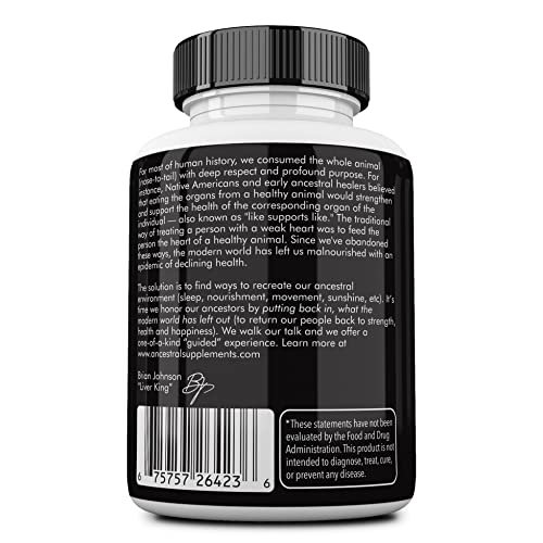 Foto 4 pulgar | Suplementos Suplementos Ancestrales Órganos De Ternera Alimentados Con Pasto 180  - Venta Internacional.