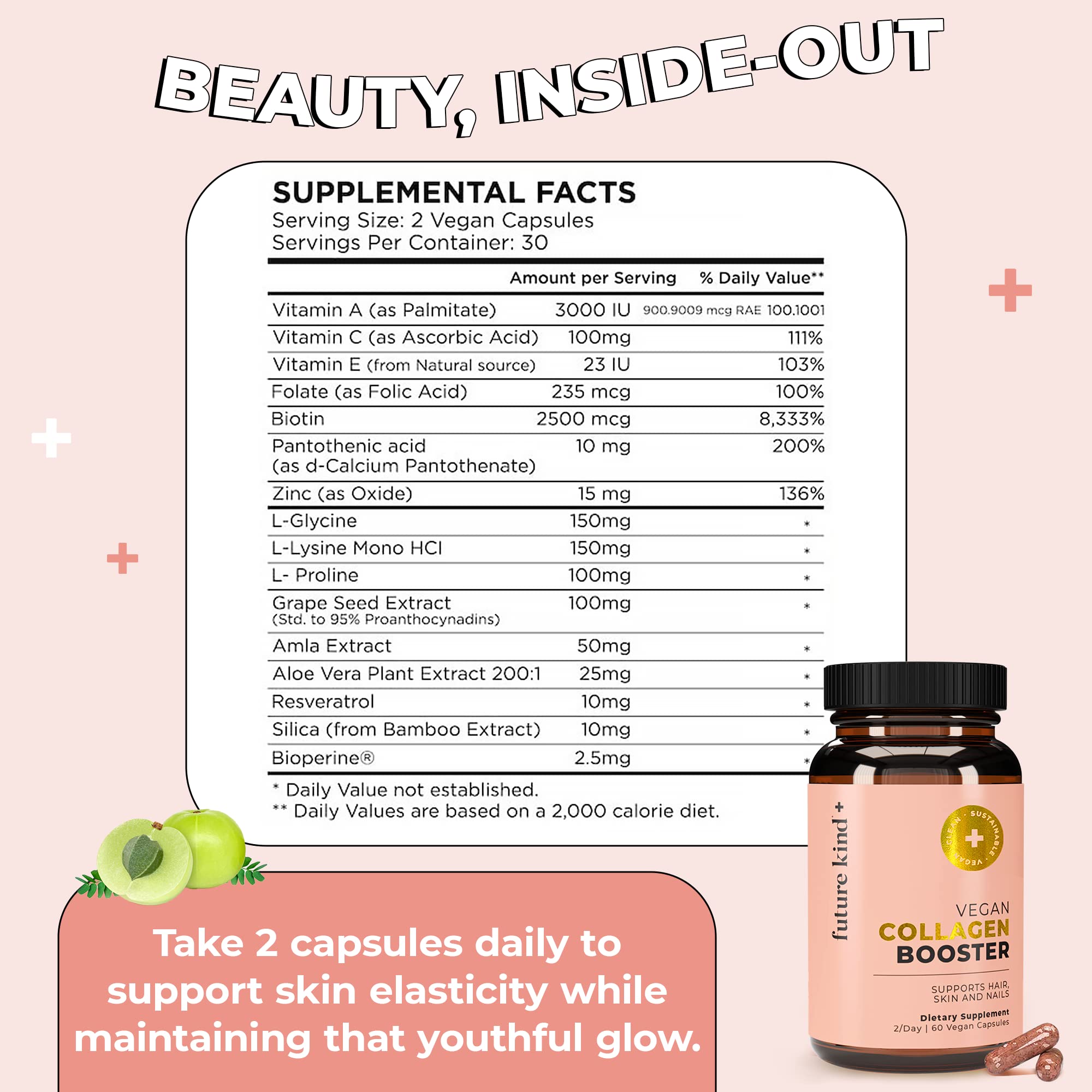 Foto 5 | Vegan Collagen Booster Future Kind 60 Cápsulas En Botella De Vidrio - Venta Internacional.