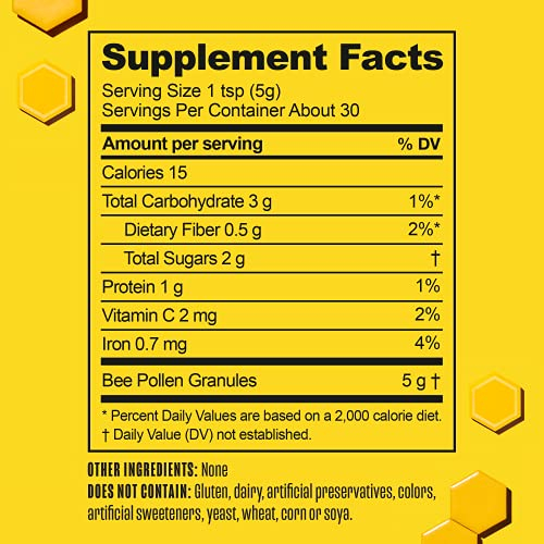 Foto 5 pulgar | Polen De Abeja Beekeeper's Naturals 100% Gránulos Crudos, 150 Ml - Venta Internacional.