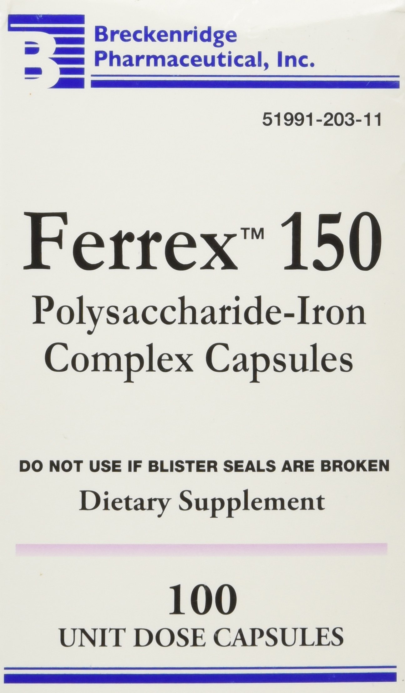 Foto 2 pulgar | Suplemento Ferrex-150 Cápsulas 10x10 Unidades - Venta Internacional.