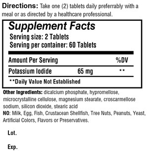 Foto 5 | Suplemento Safrel De Yoduro De Potasio 65 Mg 60 Comprimidos - Venta Internacional.