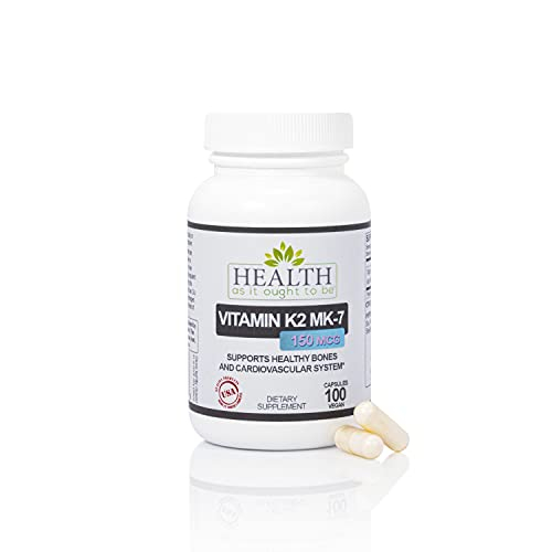 Suplemento De Vitamina K2 Mk-7 150 Mcg 100 Cápsulas Sin Soja - Venta Internacional.