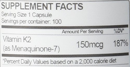 Foto 8 pulgar | Suplemento De Vitamina K2 Mk-7 150 Mcg 100 Cápsulas Sin Soja - Venta Internacional.