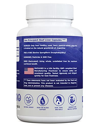 Foto 4 | Suplemento Zen Principle Beef Liver 360 Cápsulas (180/botella) - Venta Internacional.