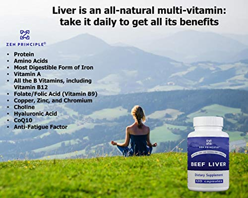 Foto 7 pulgar | Suplemento Zen Principle Beef Liver 360 Cápsulas (180/botella) - Venta Internacional.