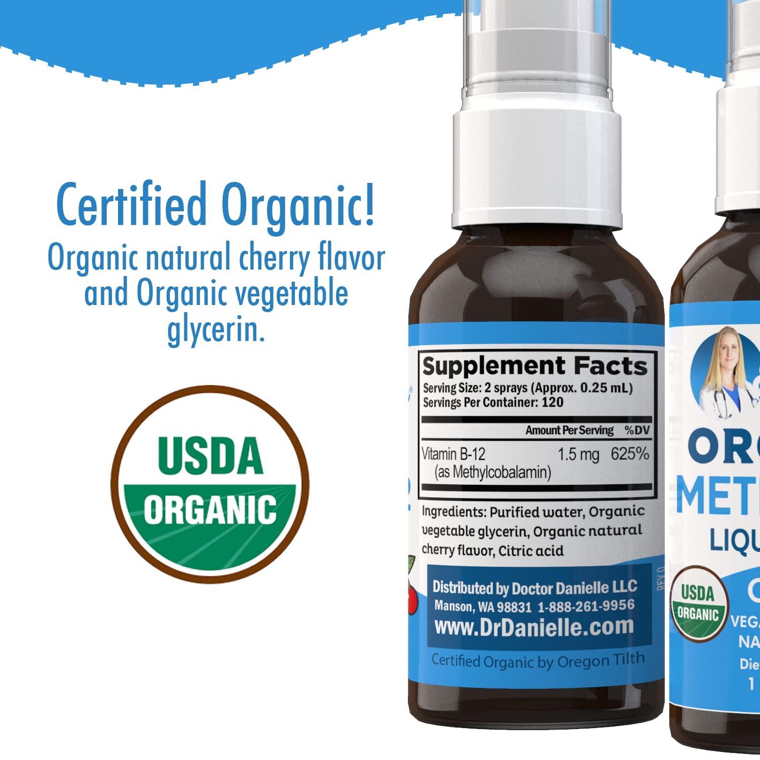 Foto 4 | Spray De Vitamina B12 Doctor Danielle Usda Organic 1500 Mcg - Venta Internacional.