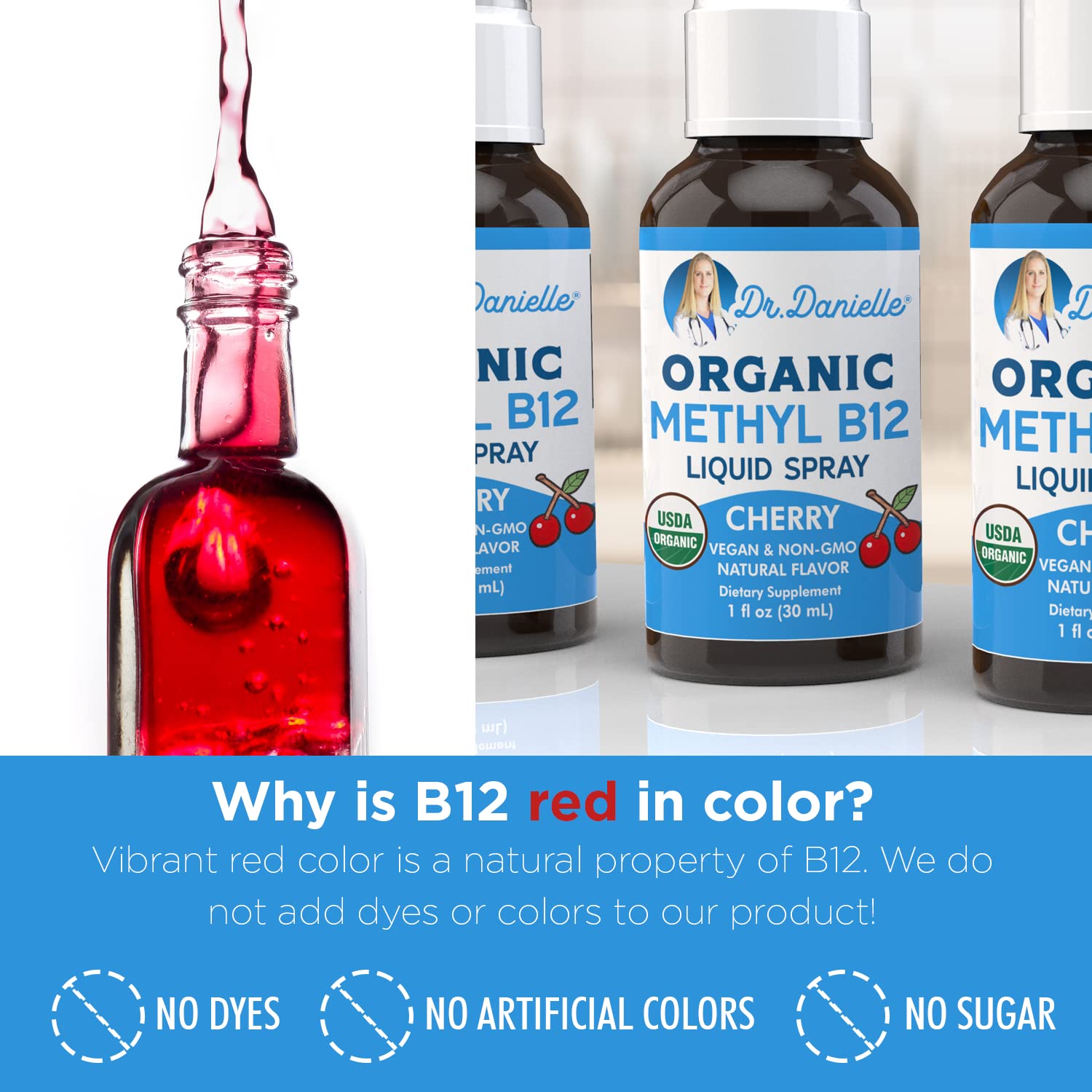 Foto 7 pulgar | Spray De Vitamina B12 Doctor Danielle Usda Organic 1500 Mcg - Venta Internacional.