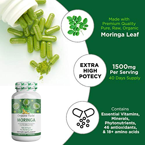 Foto 5 pulgar | Suplemento Orgánico Veda Moringa En Cápsulas, 120 Unidades - Venta Internacional.