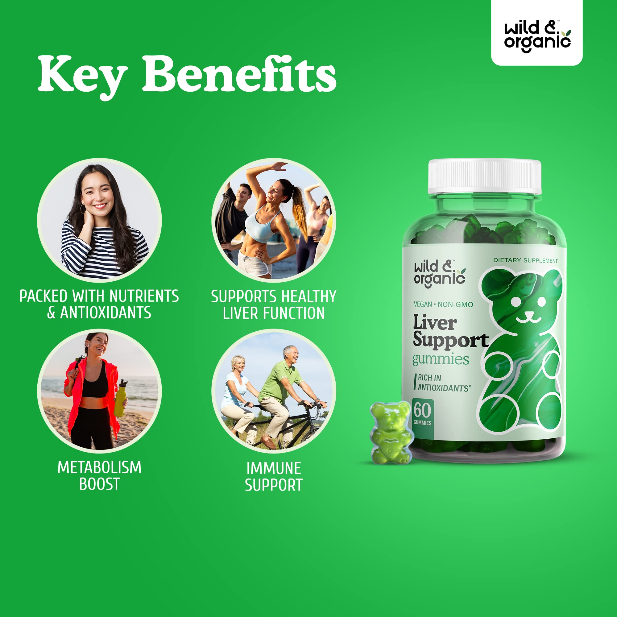 Foto 4 | Gominolas Liver Support Wild & Organic Para Limpiar El Hígado, Desintoxicante - Venta Internacional.