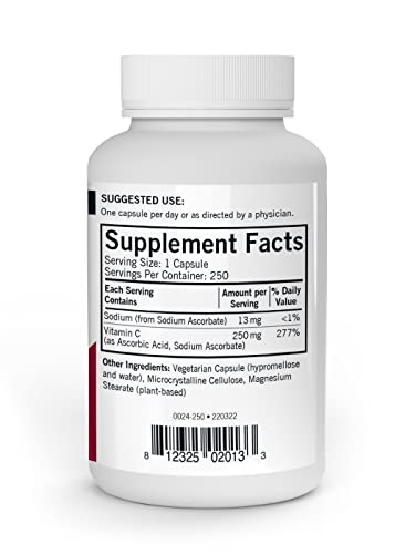 Foto 3 pulgar | Suplemento Kirkman De Vitamina C, 250 Mg, Cápsulas, 250 Unidades - Venta Internacional.