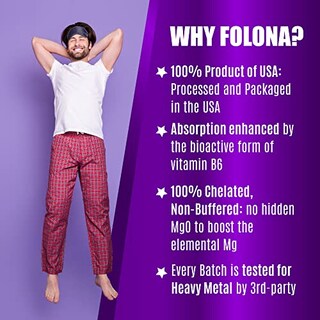 Foto 7 | Suplemento Folona De Glicinato De Magnesio 1350 Mg Con Vitamina B6 - Venta Internacional.