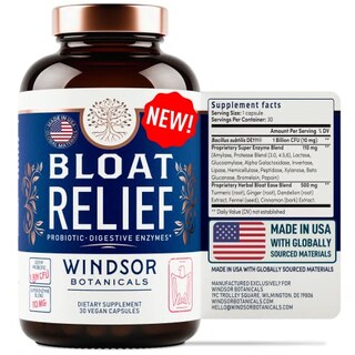Foto 1 | Suplementos Probióticos Para Aliviar La Hinchazón De Windsor Botanicals 30 Ca - Venta Internacional.