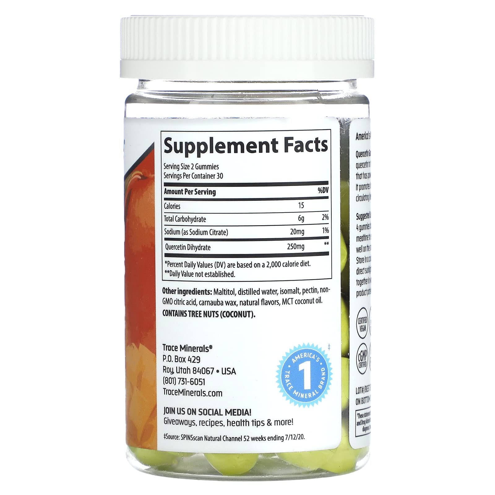 Foto 2 | Suplemento De Oligoelementos En Forma De Gomitas Con Quercetina, 250 Mg, 60 Unidades - Venta Internacional.