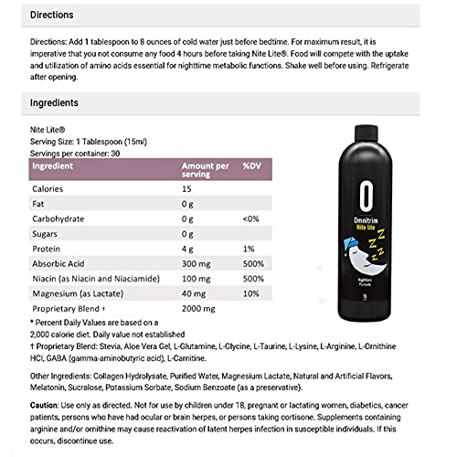 Foto 8 pulgar | Suplemento Omnitrition Omnitrim Nite Lite 450 Ml, 30 Porciones - Venta Internacional.