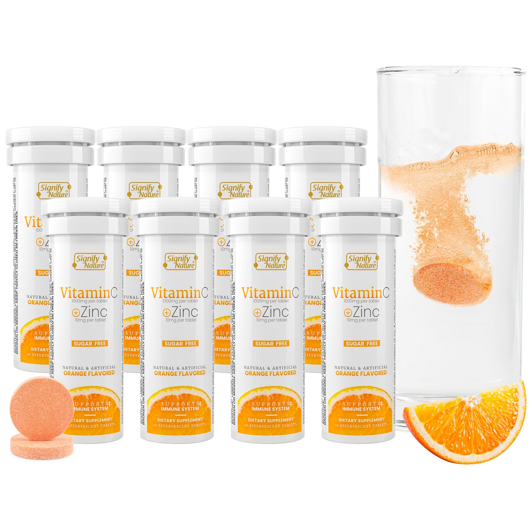 Foto 2 pulgar | Las Tabletas De Vitamina C Signify Nature Se Disuelven En Agua Sin Azúcar - Venta Internacional.