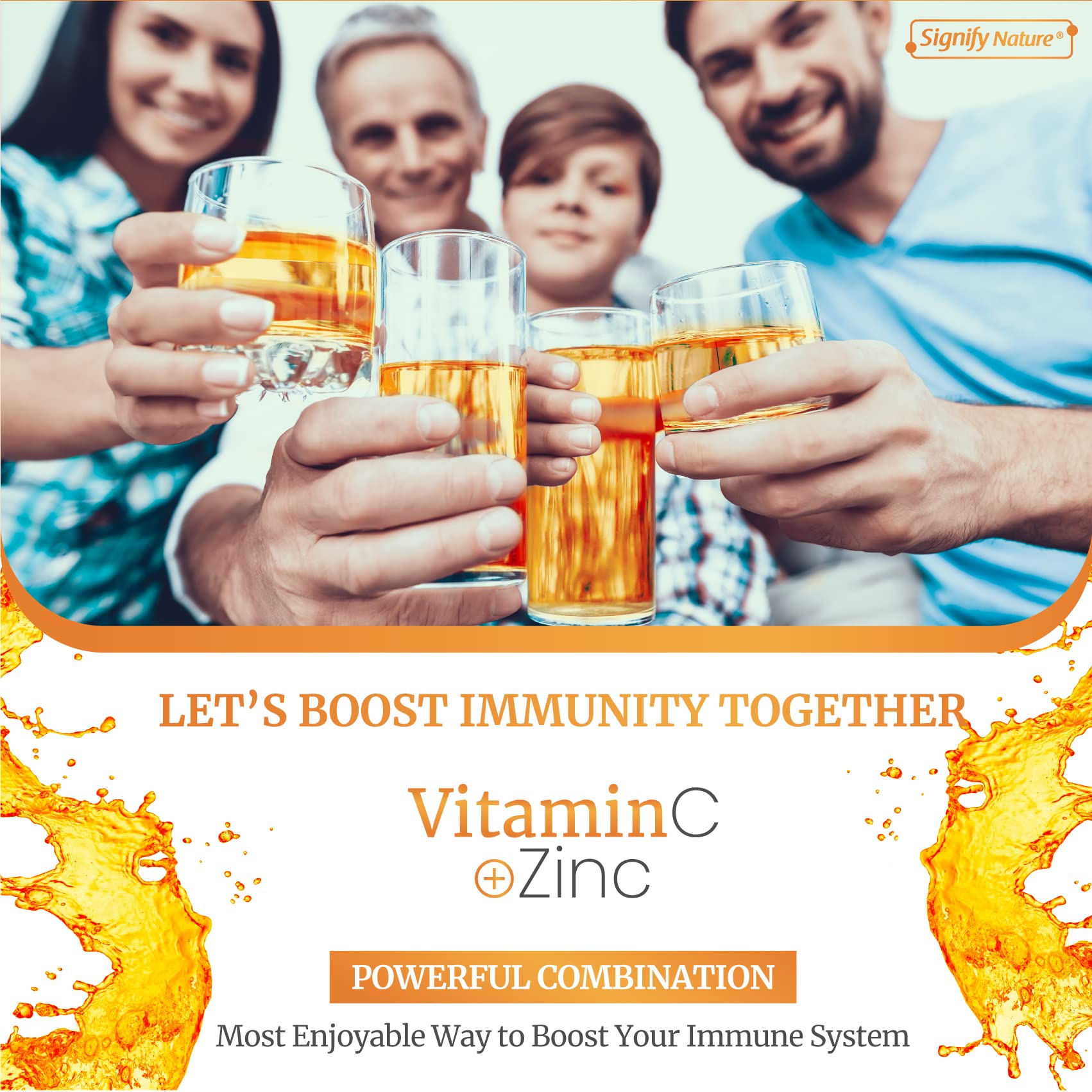 Foto 8 pulgar | Las Tabletas De Vitamina C Signify Nature Se Disuelven En Agua Sin Azúcar - Venta Internacional.
