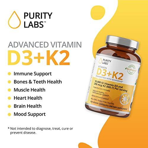 Foto 6 pulgar | Suplemento Purity Labs De Vitamina D3 + K2 120 Cápsulas - Venta Internacional.