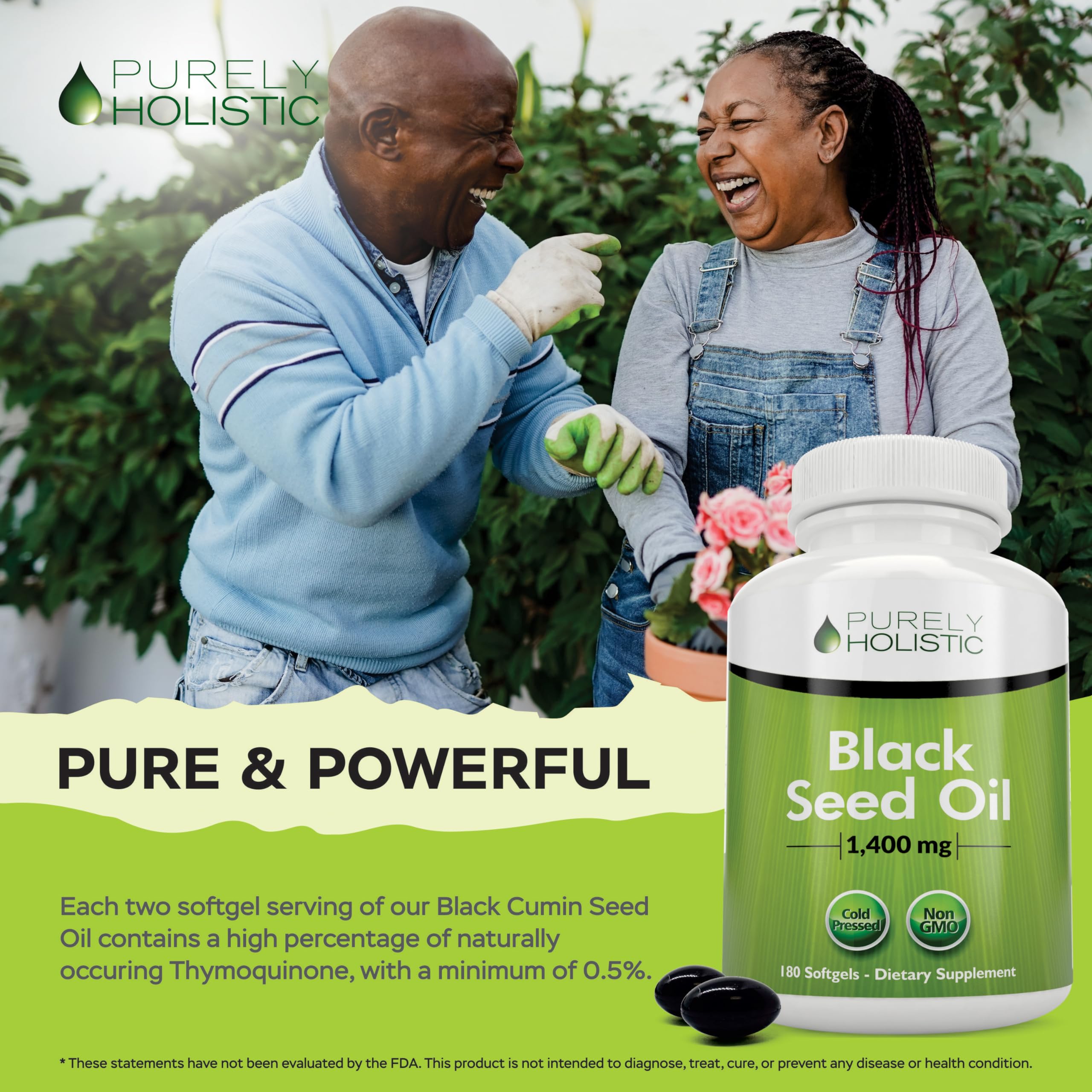 Foto 7 pulgar | Suplemento De Aceite De Semilla Negra Purely Holistic 1400 Mg 180 Cápsulas - Venta Internacional.