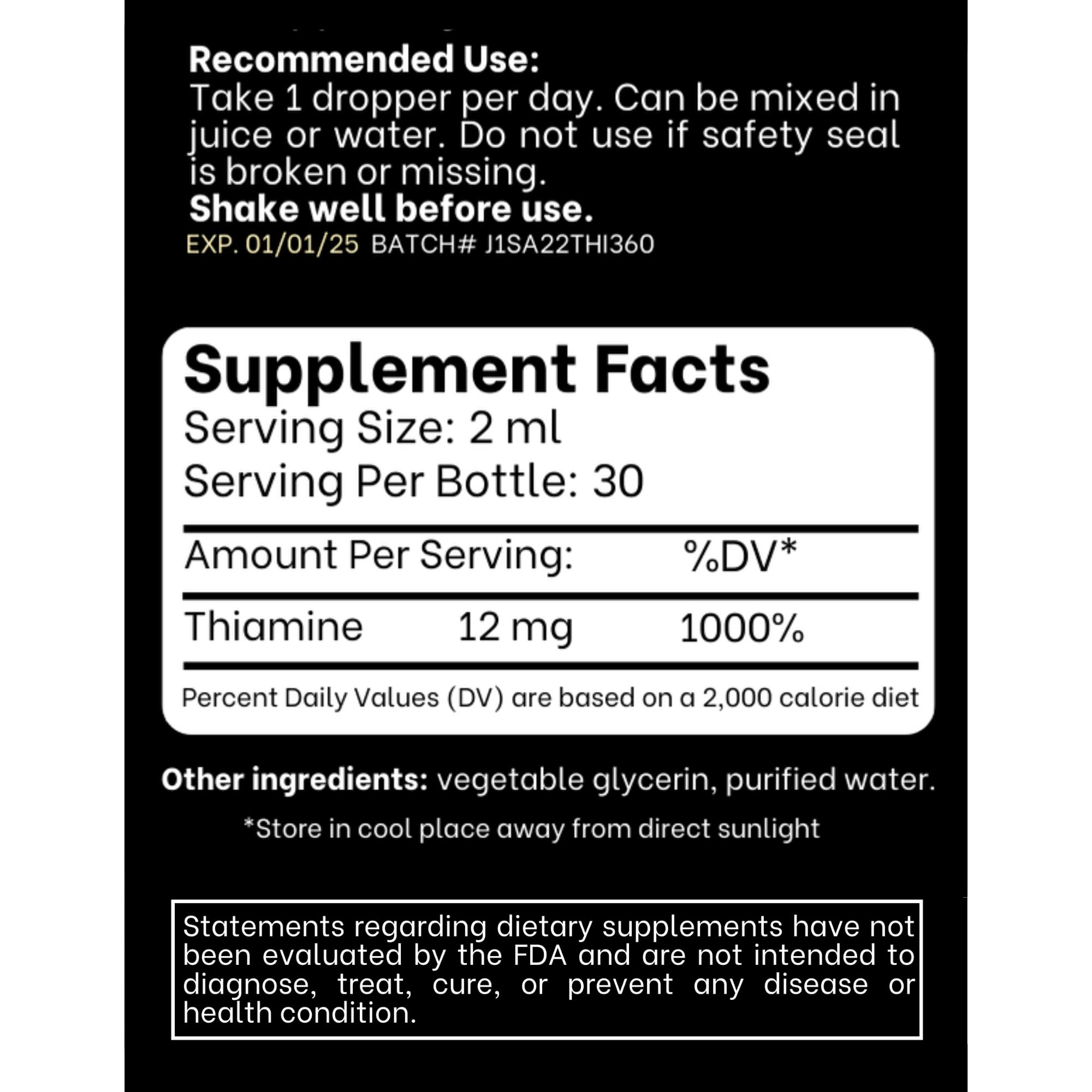 Foto 6 | Gotas Líquidas De Mononitrato De Tiamina Con Vitamina B1, 12 Mg, 30 Ml - Venta Internacional.